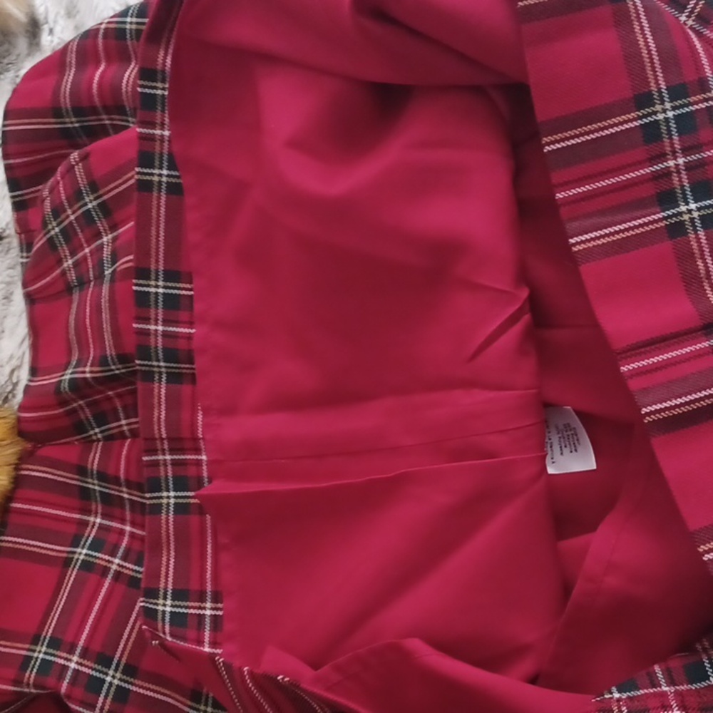 NWOT Talbots Red Plaid Pencil Skirt - Picture 4 of 7